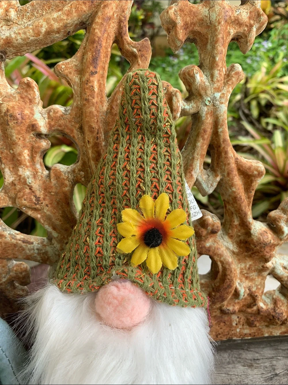 Sunflower Gnome Holding “You are my Sunshine” Sign and Brown Gnome